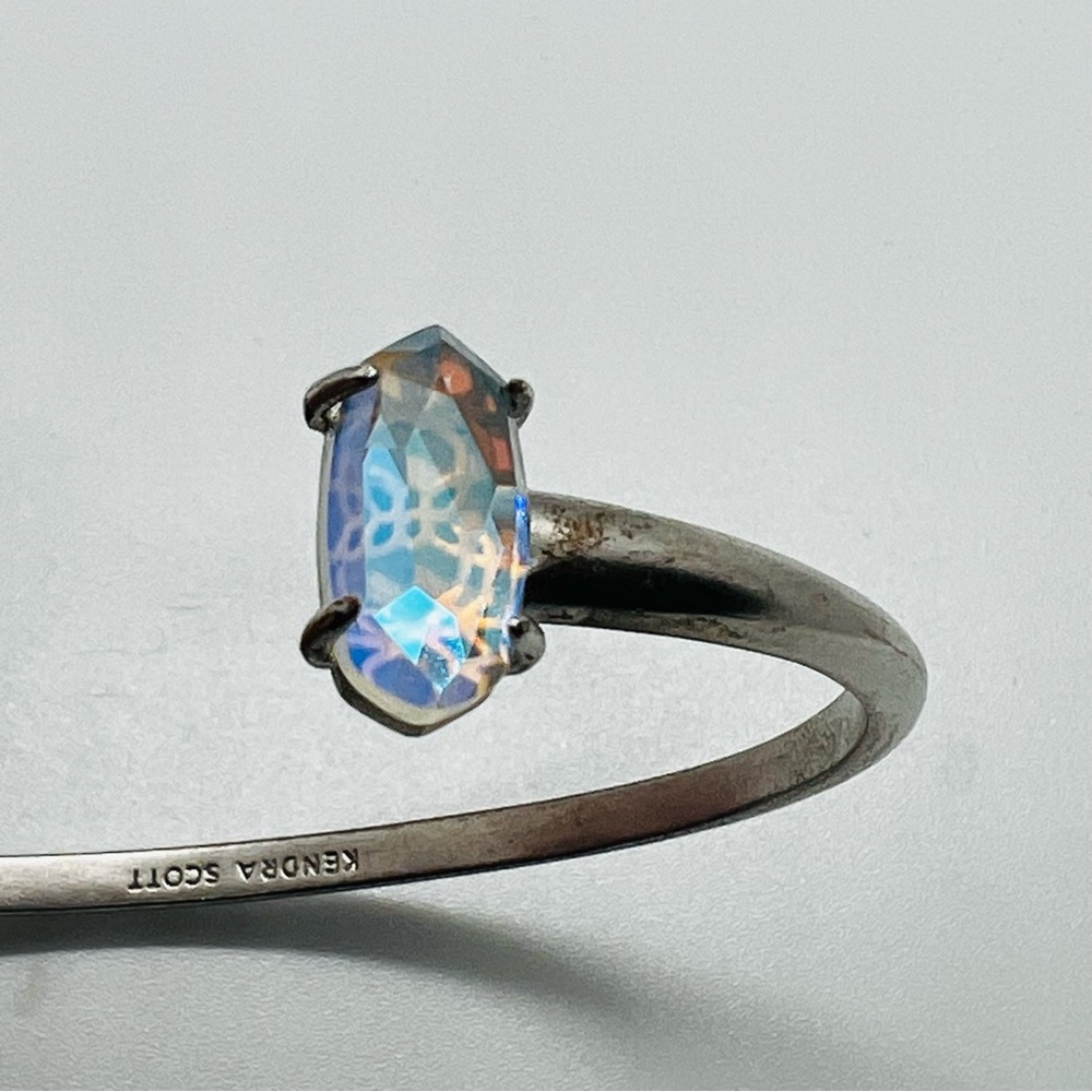 Kendra Scott Silver Cuff with Iridescent Blue Stones - Picture 5 of 7